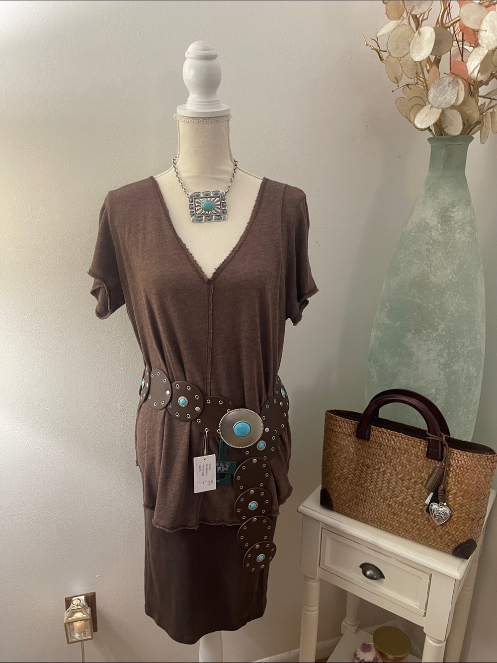Wild Fable Brown Belt with Turquoise Accent
